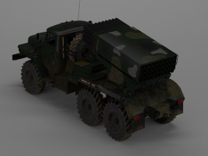 bm-21 grad - multiple launch rocket system Modelo 3D
