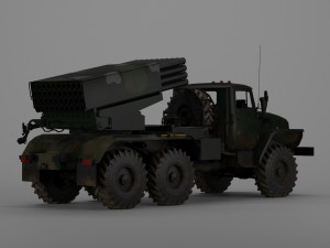 bm-21 grad - multiple launch rocket system Modelo 3D
