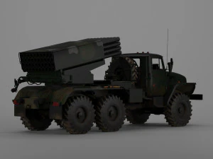bm-21 grad - sistema di razzi a lancio multiplo Modello 3D