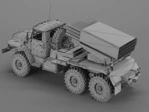 bm-21 grad - sistema di razzi a lancio multiplo Modello 3D