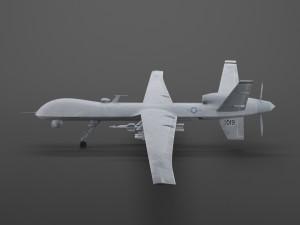 mq-9 reaper military aircraft drone air vehicle 3D Model