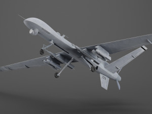 mq-9 reaper military aircraft drone air vehicle 3D Model