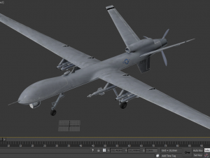 mq-9 reaper military aircraft drone air vehicle 3D Model