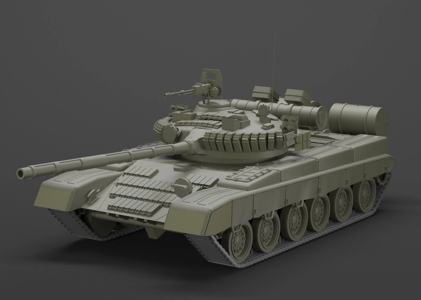 t-80 main battle tank 3D Model .c4d .max .obj .3ds .fbx .stl .blend