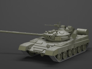 t-80 main battle tank 3D Model