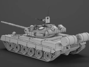 t-80 main battle tank 3D Model