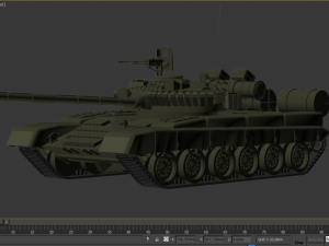 t-80 main battle tank 3D Model