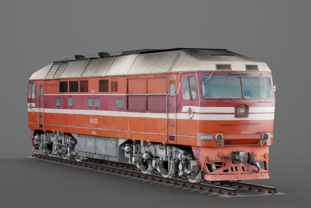 passenger diesel locomotive train Modello 3D .c4d .max .obj .3ds .fbx .stl .blend 