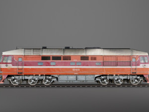 passenger diesel locomotive train Modello 3D