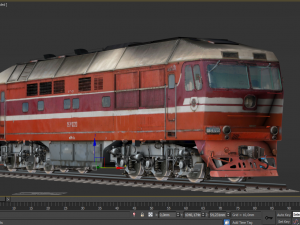 passenger diesel locomotive train Modello 3D