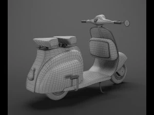 vintage retro scooter 3D Model