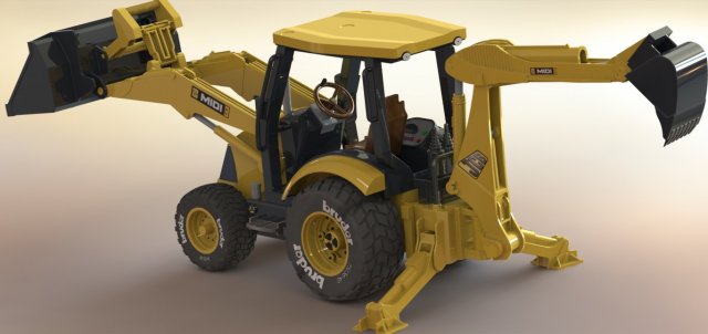 retrocargadora 3d printed model Model Cetak 3D .c4d .max .obj .3ds .fbx .stl .blend 