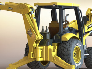retrocargadora 3d printed model Model Cetak 3D