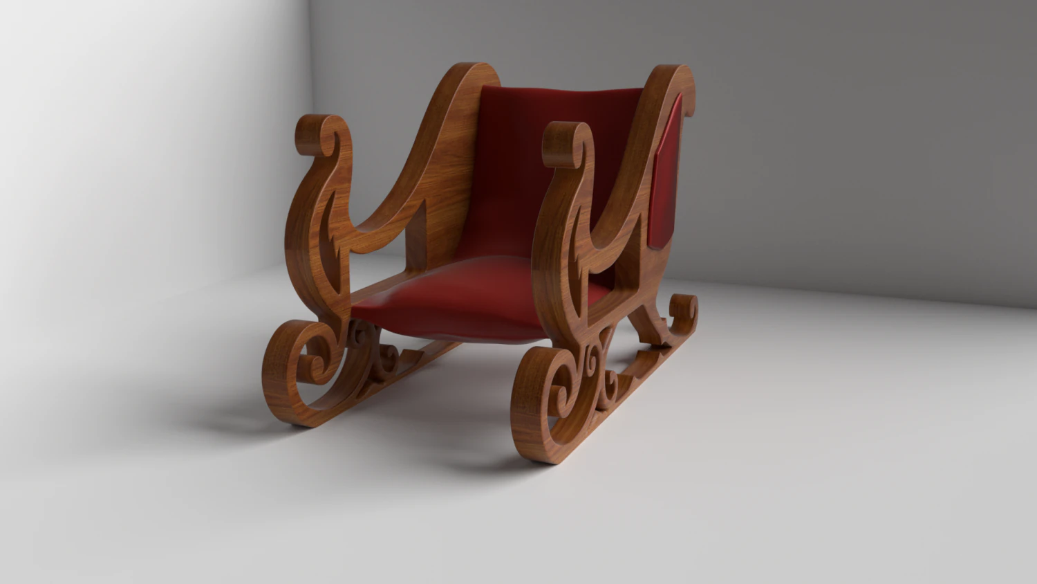 the sleigh out of wood 3D Model .c4d .max .obj .3ds .fbx .stl .blend