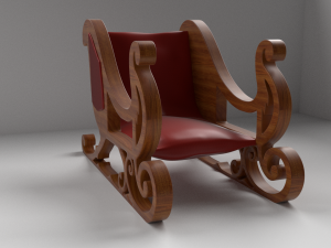 the sleigh out of wood 3D Model
