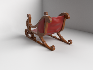 the sleigh out of wood 3D Model