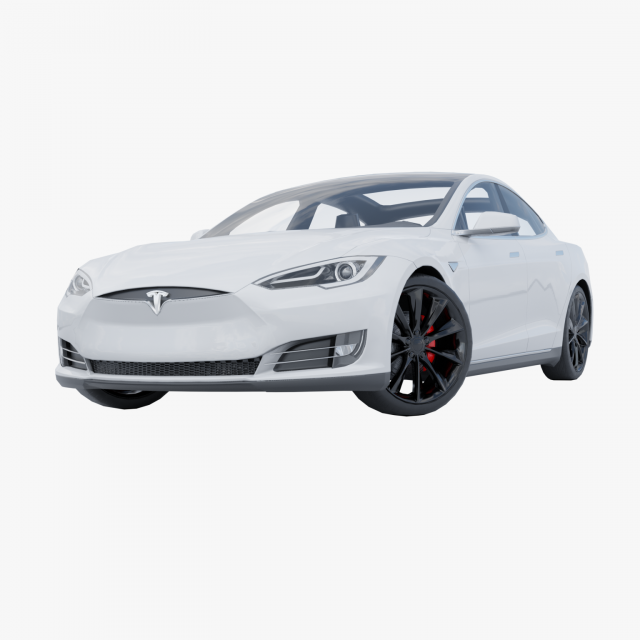Tesla model s low poly 3d 3D Model .c4d .max .obj .3ds .fbx .stl .blend 