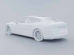 Tesla model s low poly 3d 3D Model