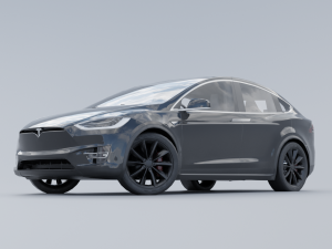 Tesla model x low poly 3d Modèle 3D