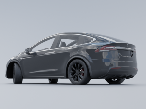 Tesla model x low poly 3d Modèle 3D