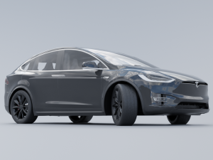 Tesla model x low poly 3d Modèle 3D