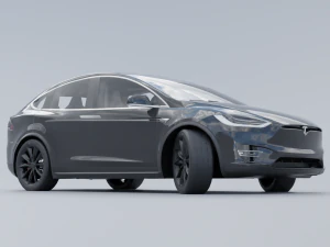 Tesla model x low poly 3d 3D Model