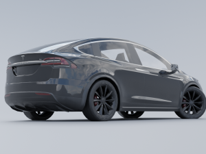 Tesla model x low poly 3d Modèle 3D