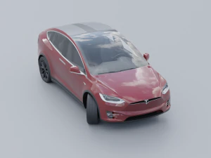 Tesla model x low poly 3d 3D Model