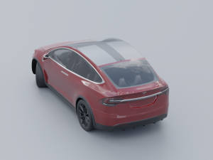 Tesla model x low poly 3d Modèle 3D