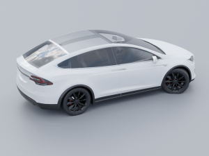 Tesla model x low poly 3d Modèle 3D