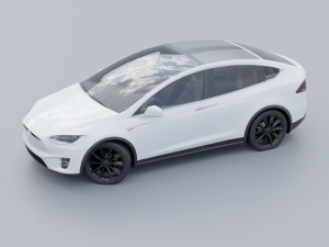 Tesla model x low poly 3d Modèle 3D