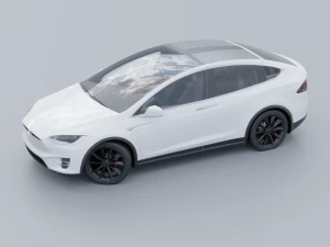 Tesla model x low poly 3d 3D Model