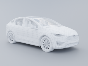 Tesla model x low poly 3d Modèle 3D