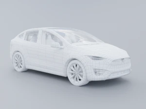 Tesla model x low poly 3d 3D Model