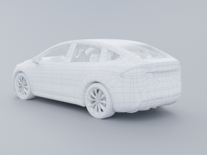 Tesla model x low poly 3d Modèle 3D