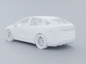 Tesla model x low poly 3d 3D Model