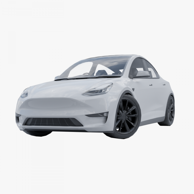 Tesla model Y low poly 3d 3D 模型 .c4d .max .obj .3ds .fbx .stl .blend 