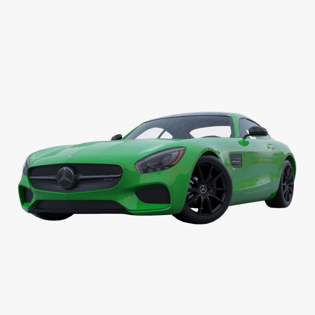 Mercedes-Benz AMG GT 2015 Low-poly 3D 3D-Modell .c4d .max .obj .3ds .fbx .stl .blend 