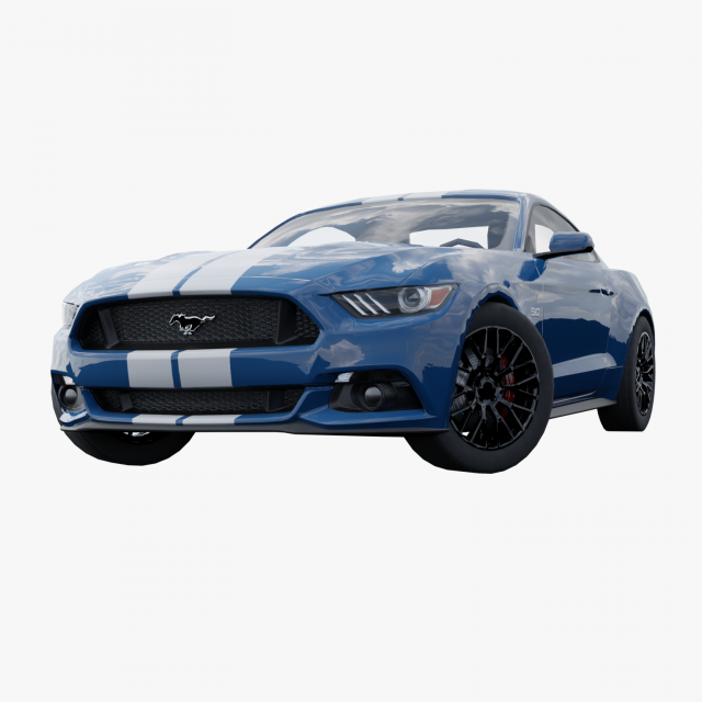 Mustang low poly Low-poly 3D 3D 모델 .c4d .max .obj .3ds .fbx .stl .blend