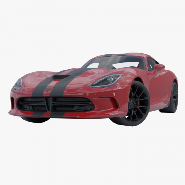 Dodge Viper GTS Low-poly 3D Modelo 3D .c4d .max .obj .3ds .fbx .stl .blend 