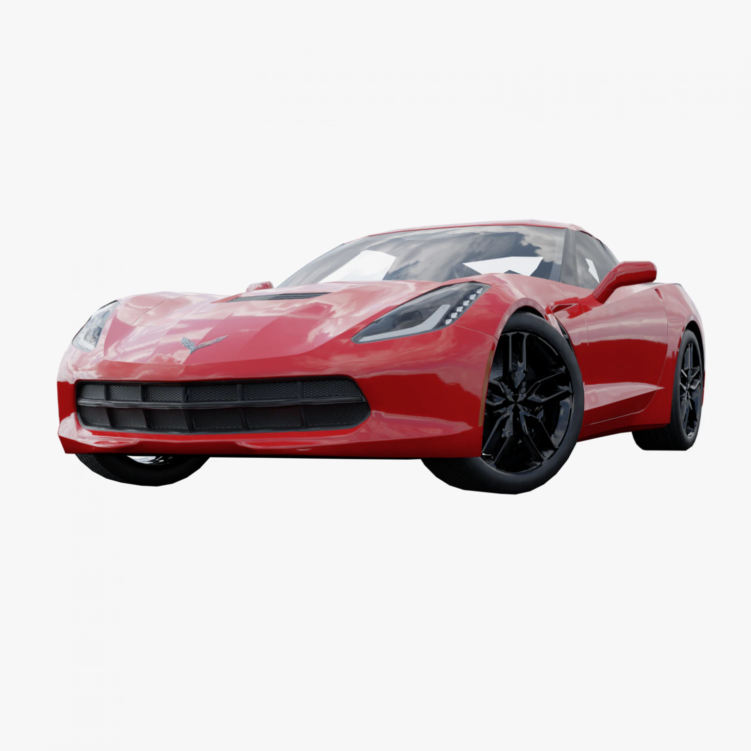 Chevrolet Corvette C7 model low poly 3D 3D Model .c4d .max .obj .3ds .fbx .stl .blend