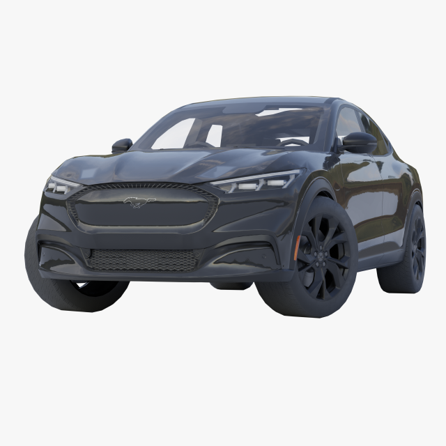 Mustang Mach-E 2021 low-poly 3D-Modell .c4d .max .obj .3ds .fbx .stl .blend 