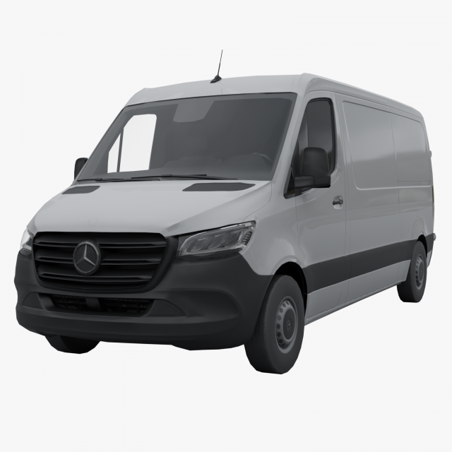 Mersedes-Benz Sprinter 2022 Low-poly 3D 模型 .c4d .max .obj .3ds .fbx .stl .blend 