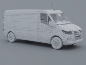 Mersedes-Benz Sprinter 2022 Low-poly 3D Model