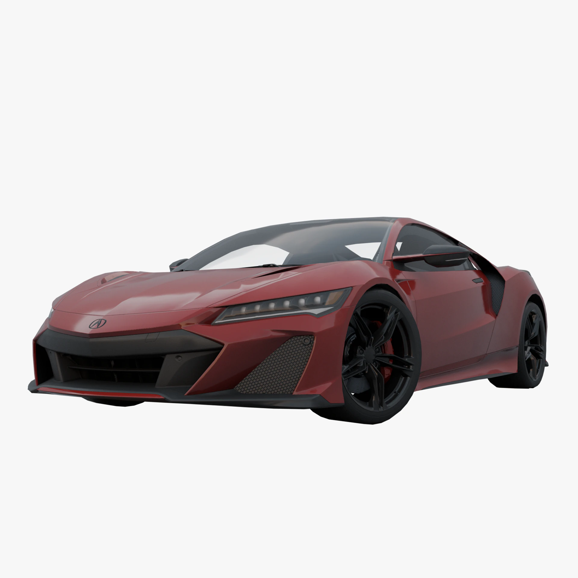 Acura NSX 2022 low poly 3D Model .c4d .max .obj .3ds .fbx .stl .blend 