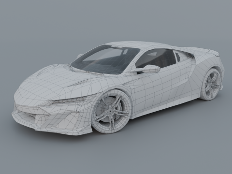 Acura NSX 2022 low poly Modello 3D