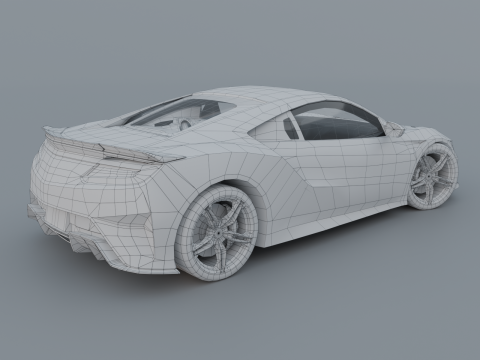 Acura NSX 2022 low poly Modello 3D
