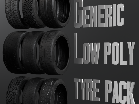Low poly tire pack 3D 모델
