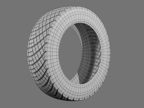 Low poly tire pack 3D Model