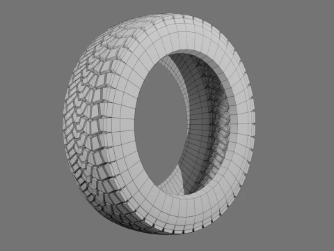 Low poly tire pack 3D Model